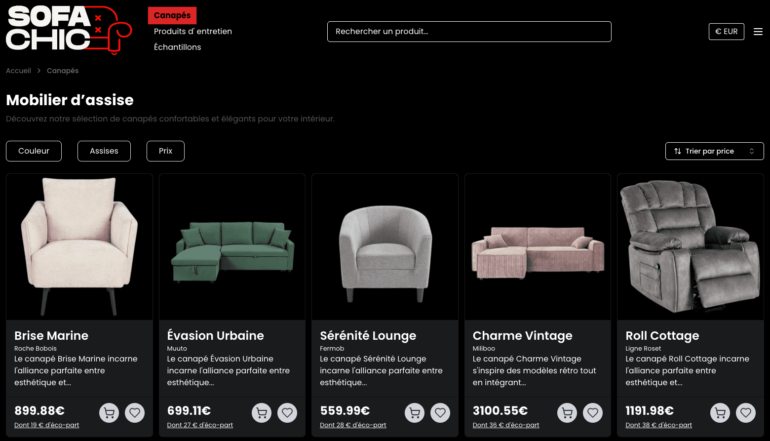 Sofachic – Application e-commerce Next.js fullstack avec Supabase